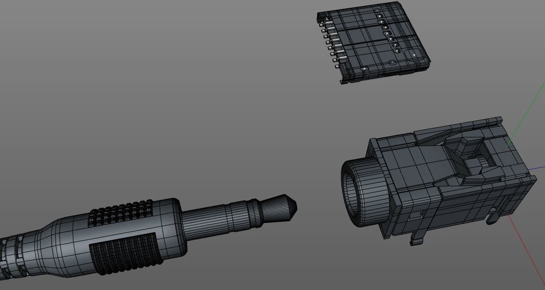 35mm Headphone Plug and micro sd slot 3D model_3