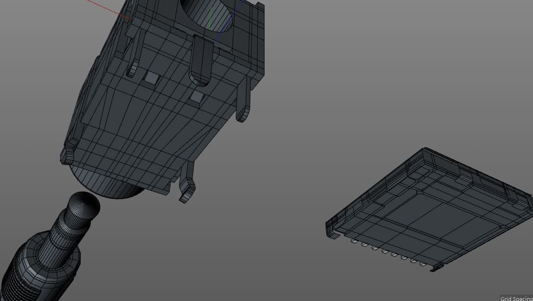 35mm Headphone Plug and micro sd slot 3D model_4