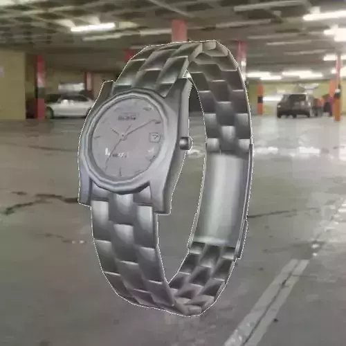 Lowpoly Watch silver in parking garage Low-poly 3D model
