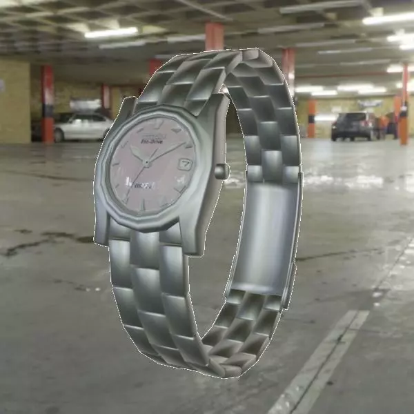 Lowpoly Watch silver in parking garage Low-poly 3D model_0