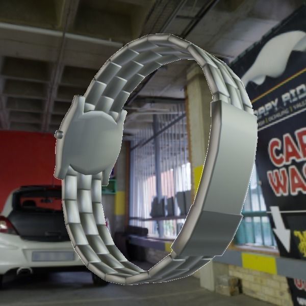 Lowpoly Watch silver in parking garage Low-poly 3D model_1