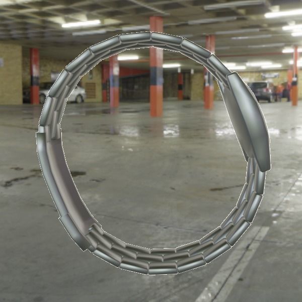 Lowpoly Watch silver in parking garage Low-poly 3D model_2
