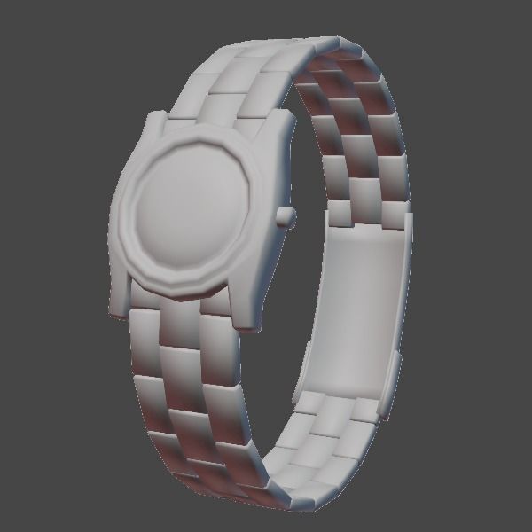 Lowpoly Watch silver in parking garage Low-poly 3D model_6