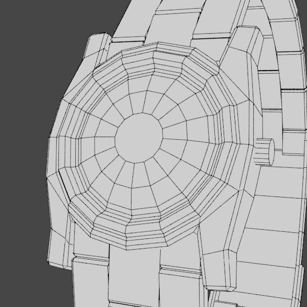 Lowpoly Watch silver in parking garage Low-poly 3D model_5