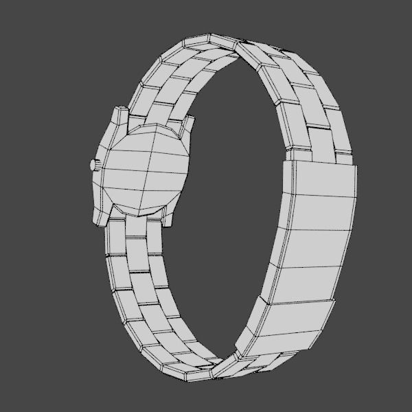 Lowpoly Watch silver in parking garage Low-poly 3D model_4