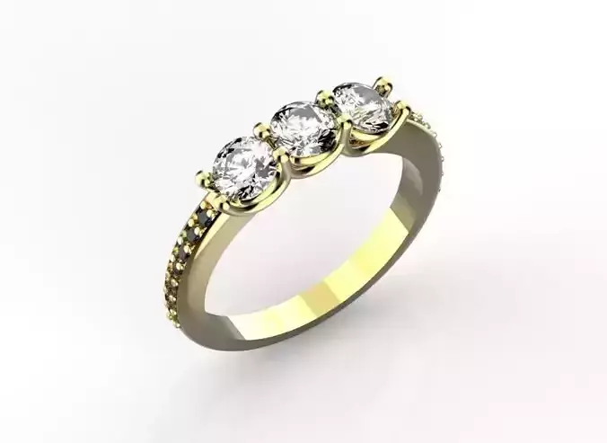 Engagement ring 4 mm stones
