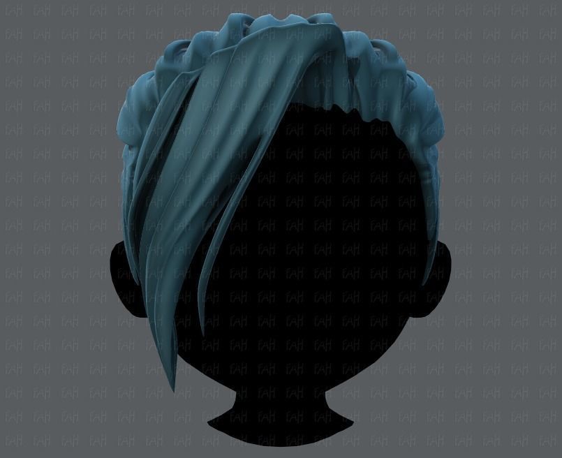 3D Hair style for boy V36 Low-poly 3D model_1