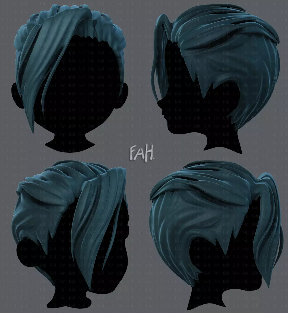 3D Hair style for boy V36 Low-poly 3D model_0
