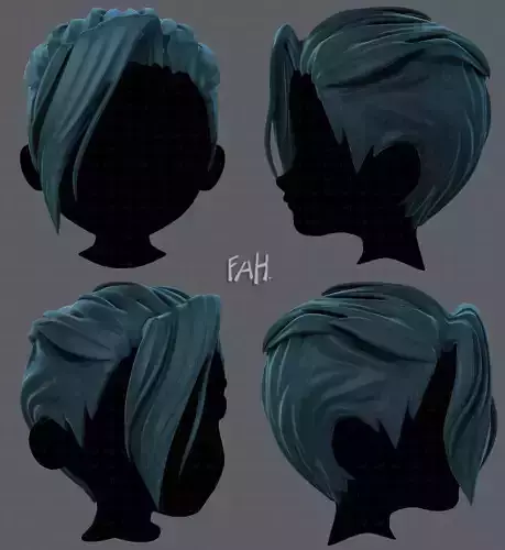 3D Hair style for boy V36 Low-poly 3D model