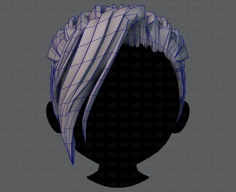 3D Hair style for boy V36 Low-poly 3D model_25