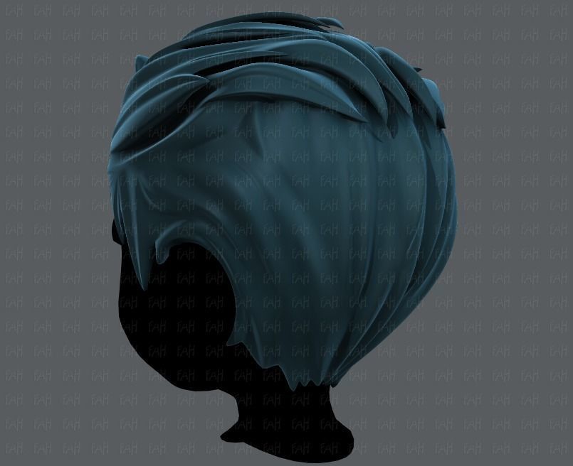 3D Hair style for boy V36 Low-poly 3D model_6