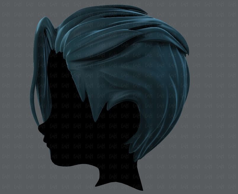 3D Hair style for boy V36 Low-poly 3D model_7