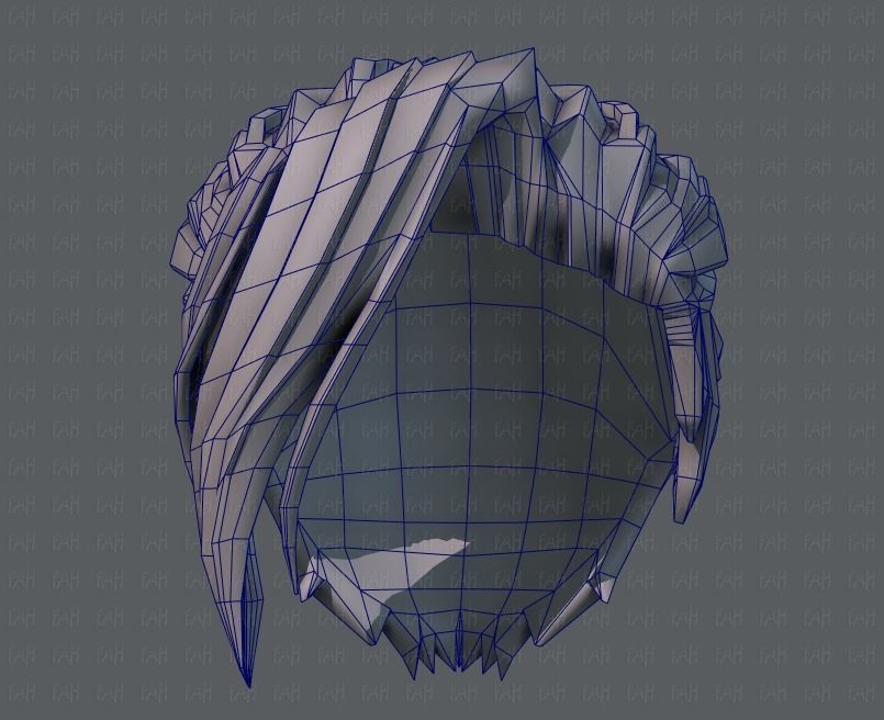 3D Hair style for boy V36 Low-poly 3D model_40