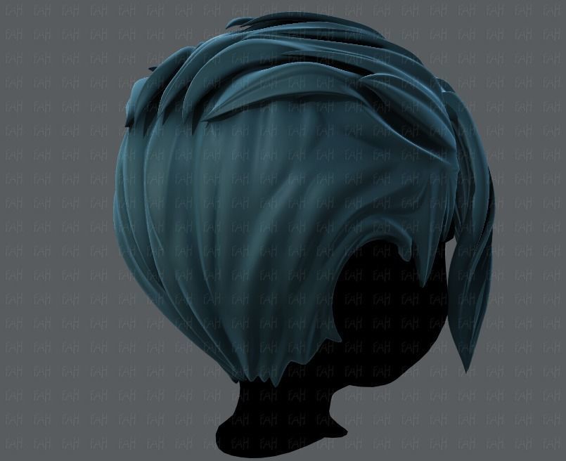 3D Hair style for boy V36 Low-poly 3D model_4