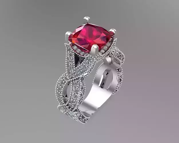 Diamond Cushion gold rings NN059