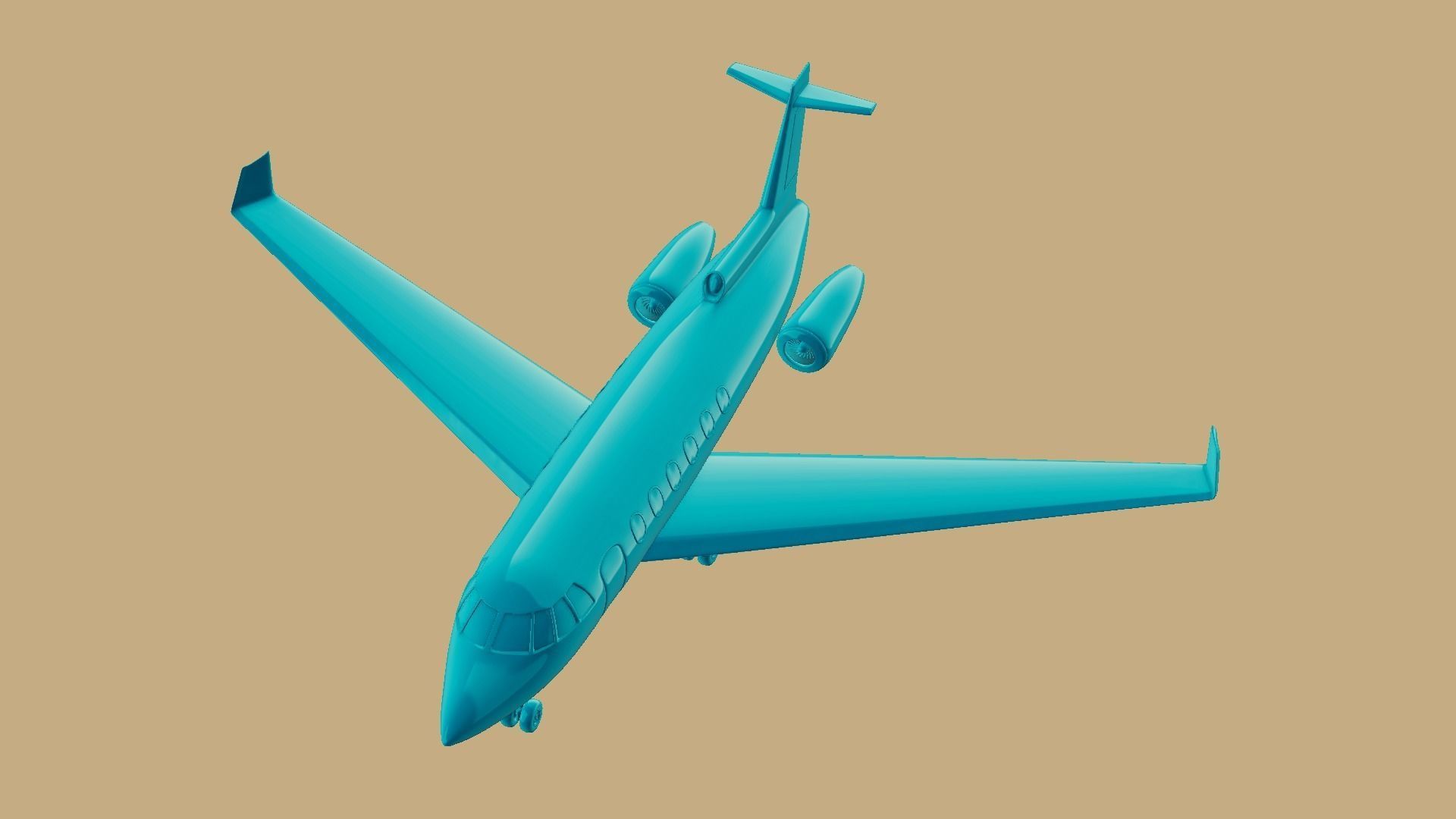 private jet with pbr textures Low-poly 3D model_12