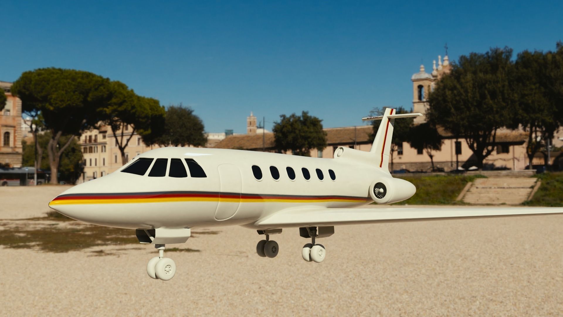 private jet with pbr textures Low-poly 3D model_1