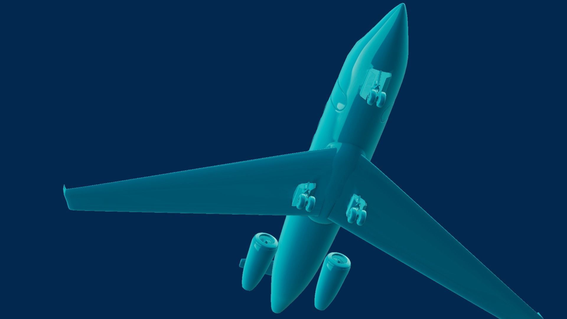 private jet with pbr textures Low-poly 3D model_15