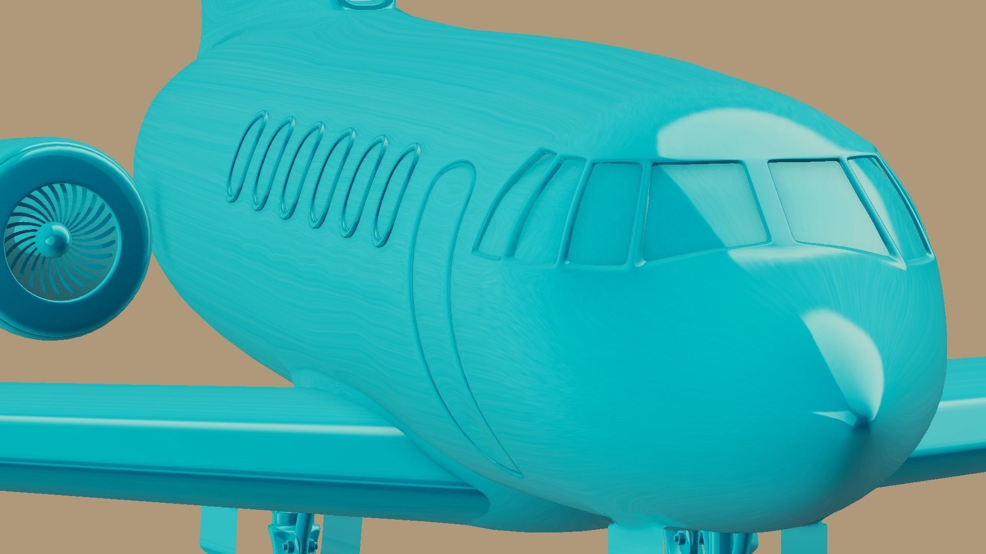 private jet with pbr textures Low-poly 3D model_13