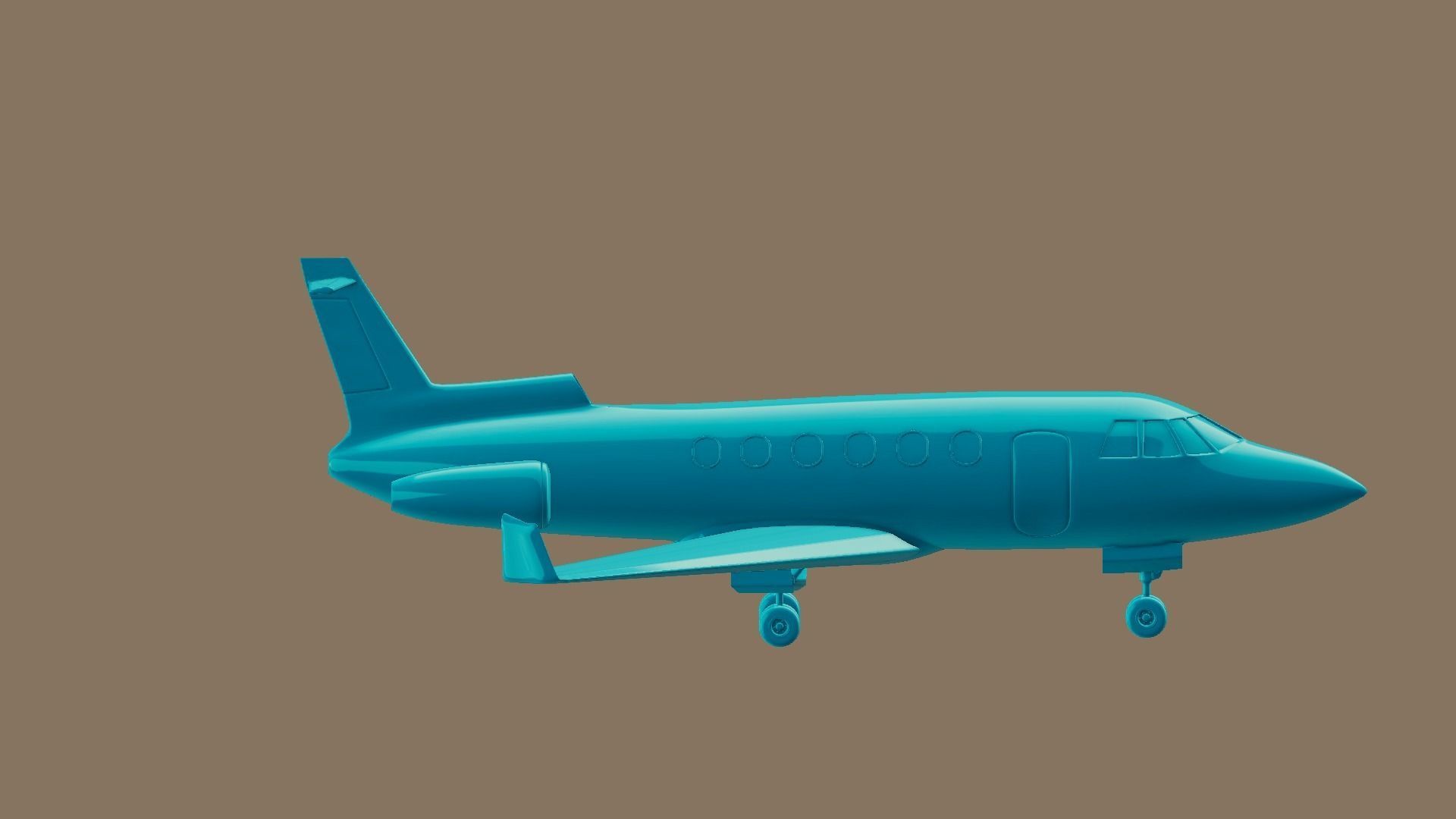 private jet with pbr textures Low-poly 3D model_10