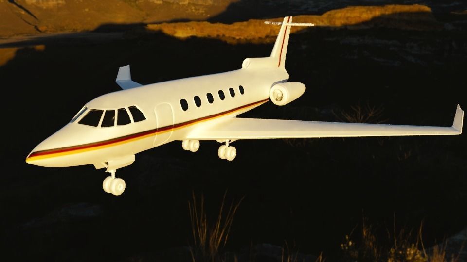 private jet with pbr textures Low-poly 3D model_5