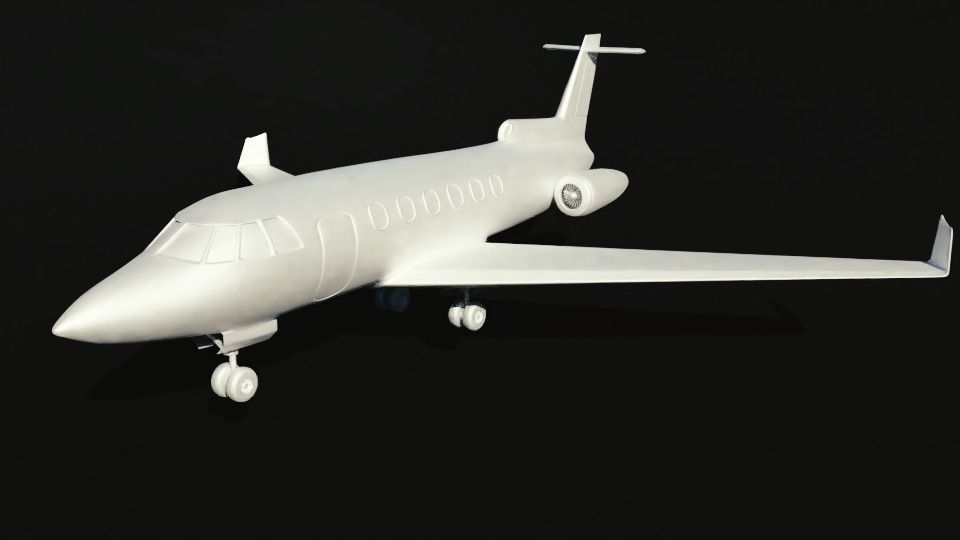 private jet with pbr textures Low-poly 3D model_7