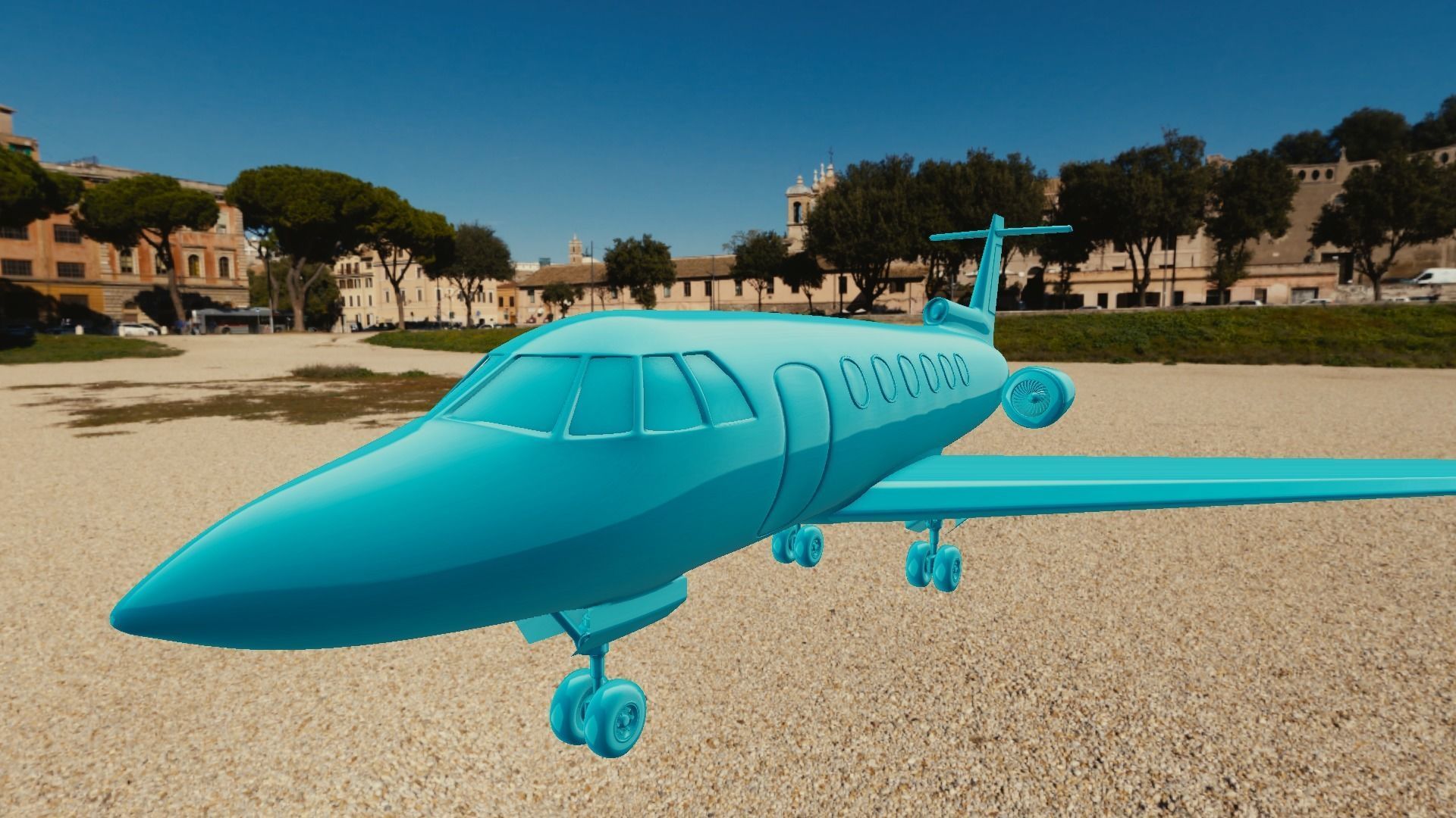 private jet with pbr textures Low-poly 3D model_14