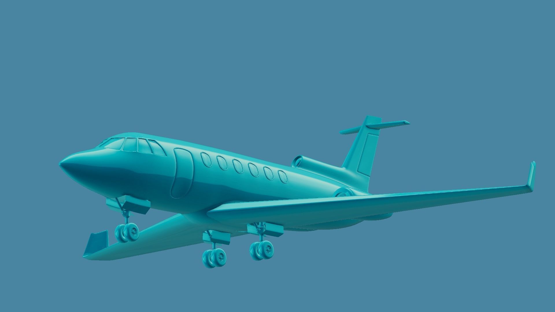 private jet with pbr textures Low-poly 3D model_9