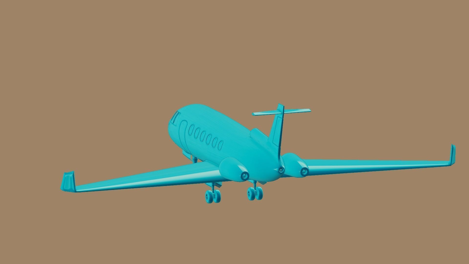 private jet with pbr textures Low-poly 3D model_11