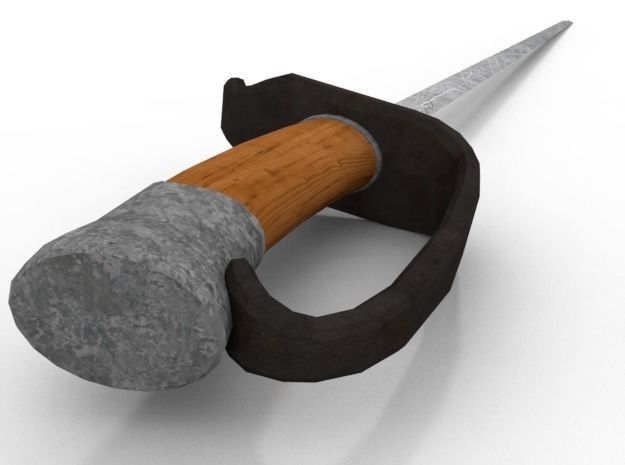 Simple Sword Low-poly 3D model_6