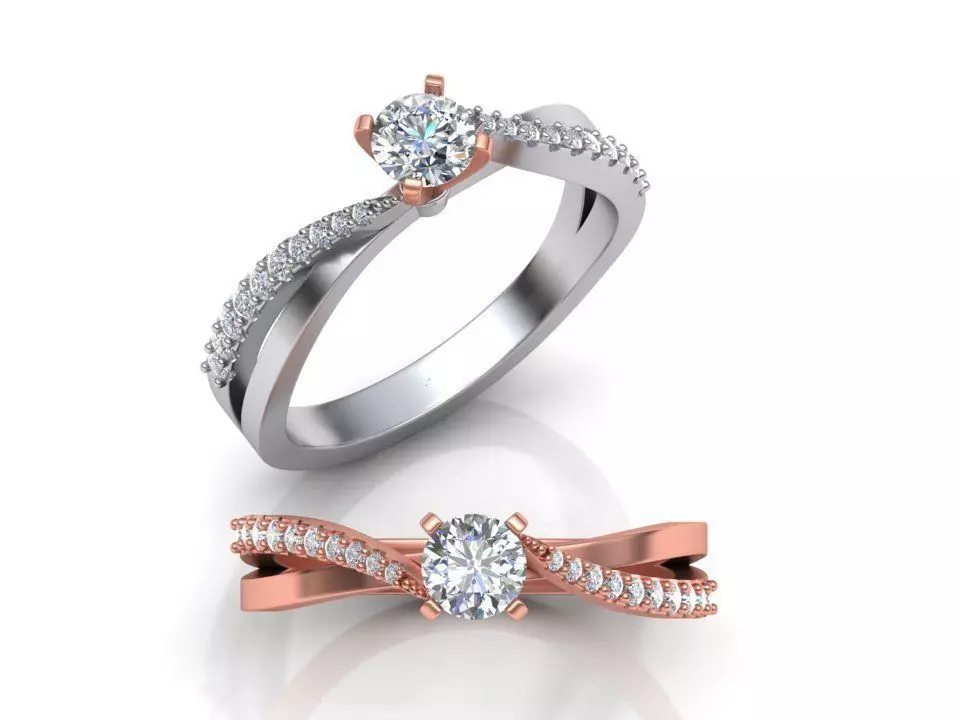 ENGAGEMENT RING 4prong PARADISE N0283 many sizes rings 3D print model