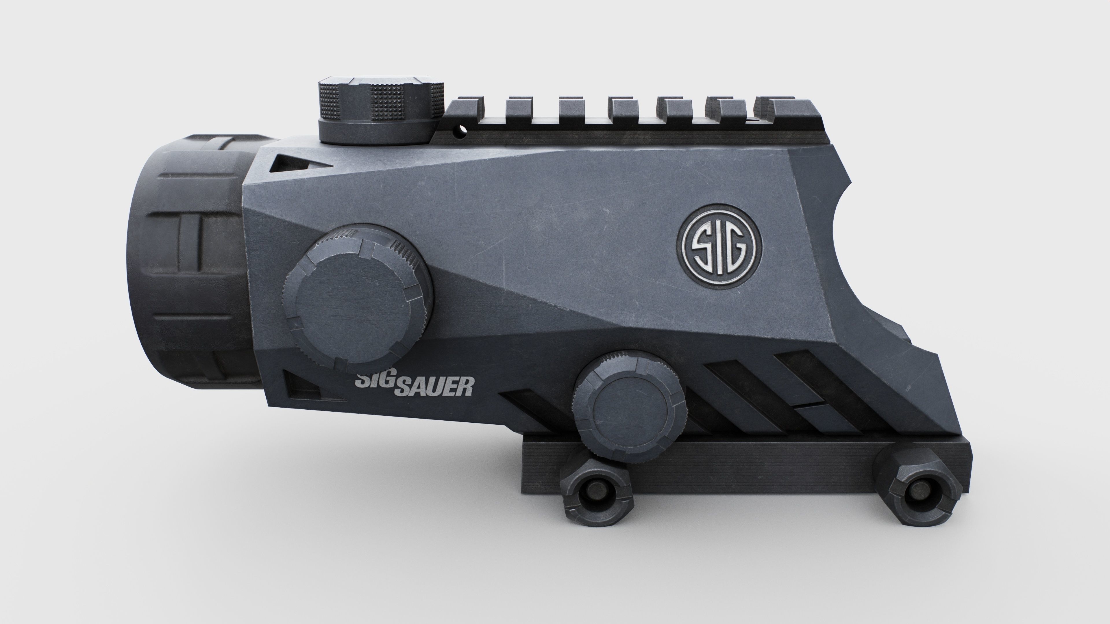 Sig Sauer Bravo4 4x30mm Wide Field Battle Sight Low-poly 3D model_7