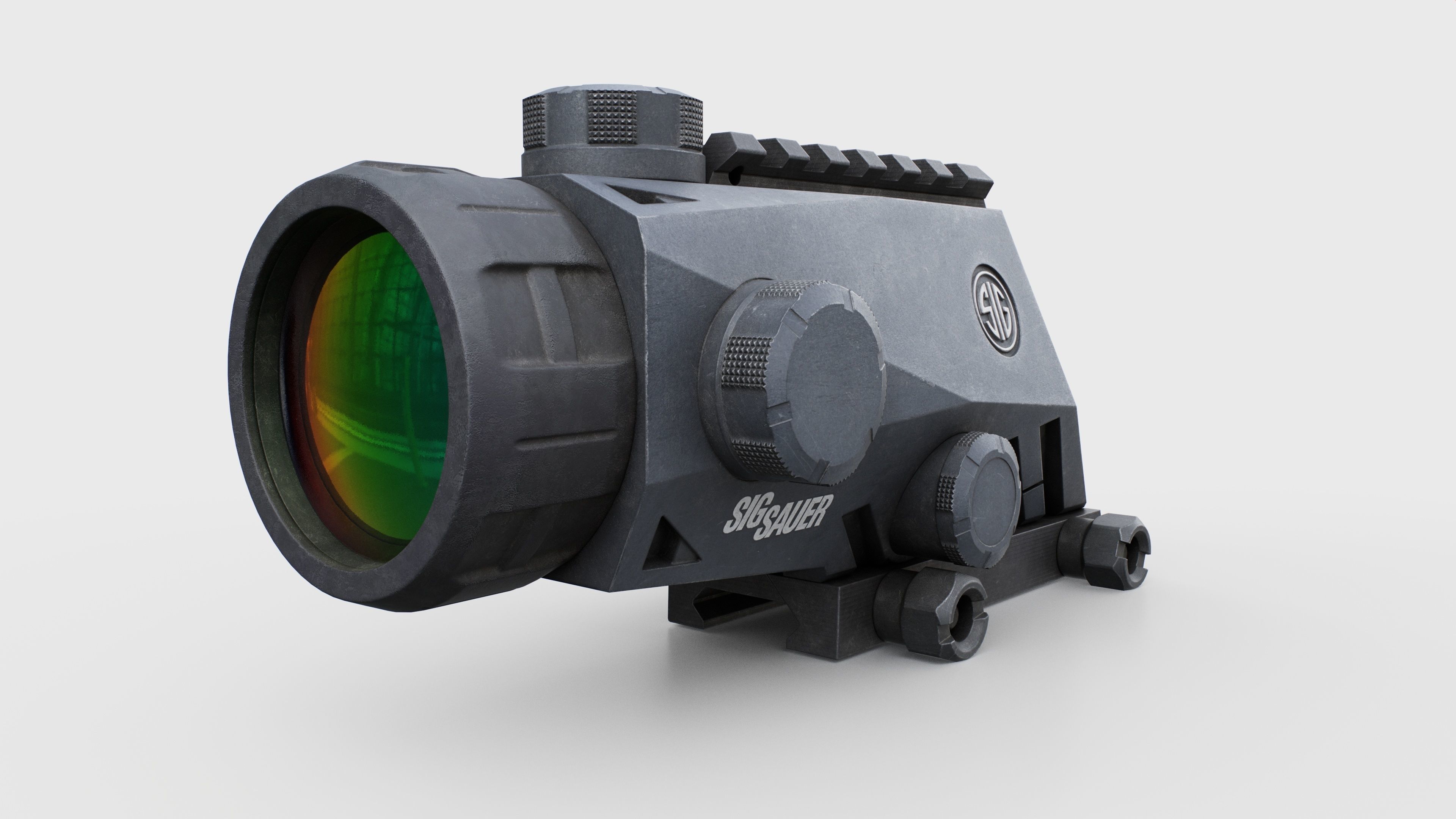 Sig Sauer Bravo4 4x30mm Wide Field Battle Sight Low-poly 3D model_6