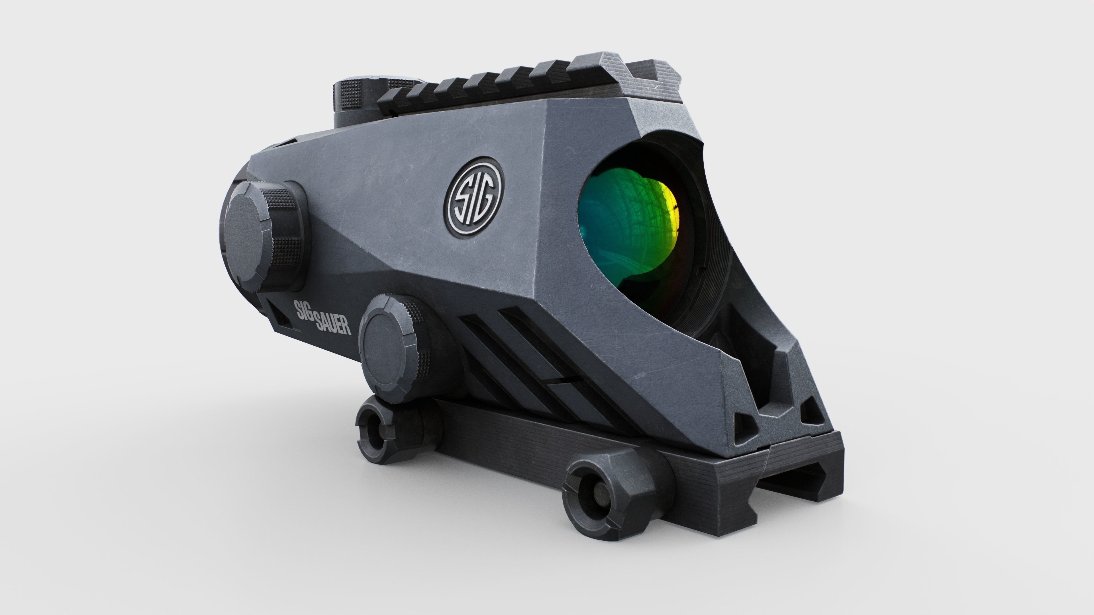 Sig Sauer Bravo4 4x30mm Wide Field Battle Sight Low-poly 3D model_8