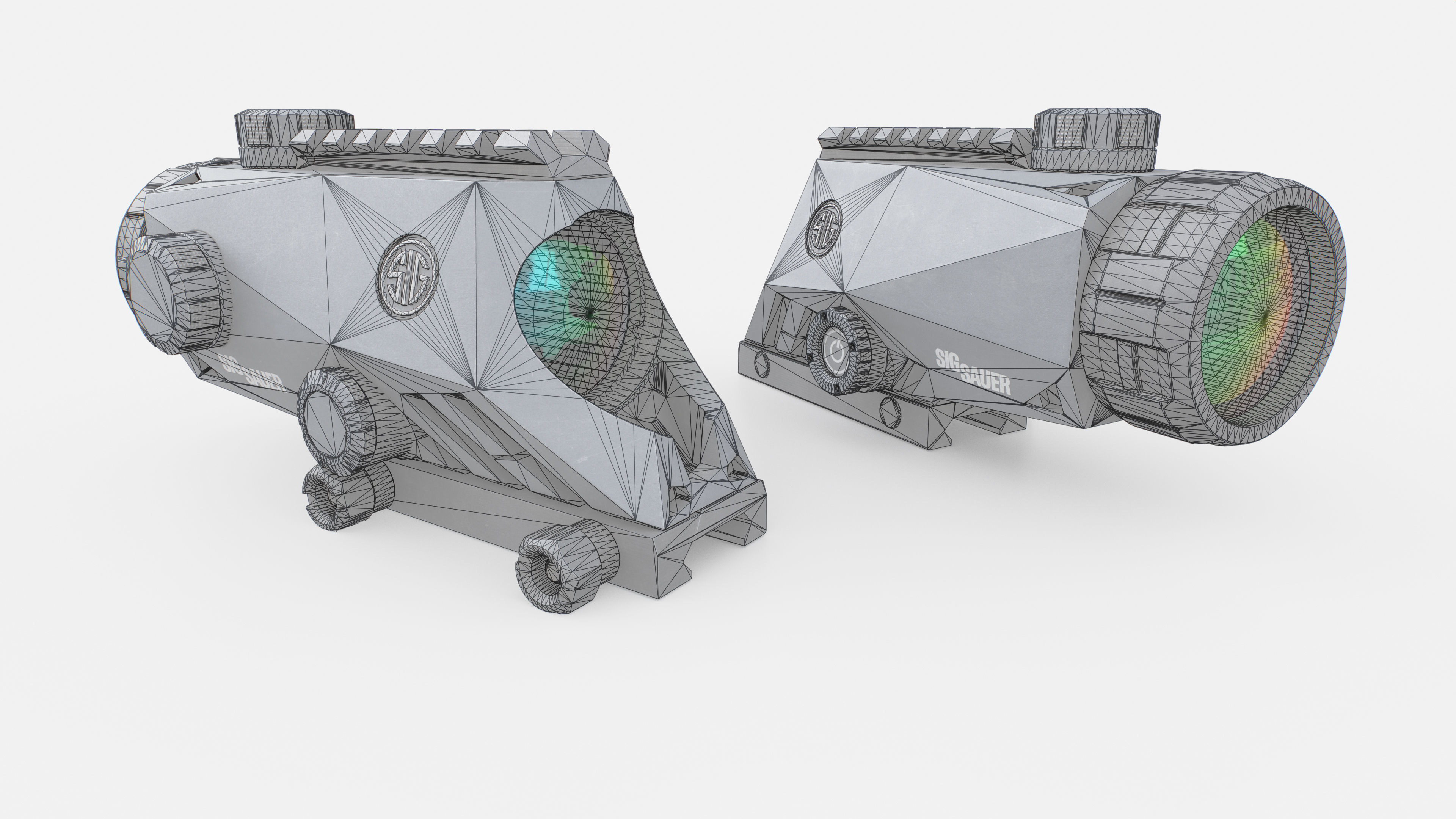 Sig Sauer Bravo4 4x30mm Wide Field Battle Sight Low-poly 3D model_1