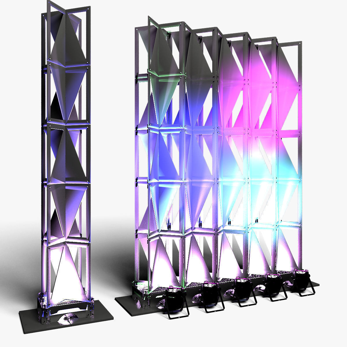 Stage Decor Collection 03 Modular Wall Column 9 Pieces _9