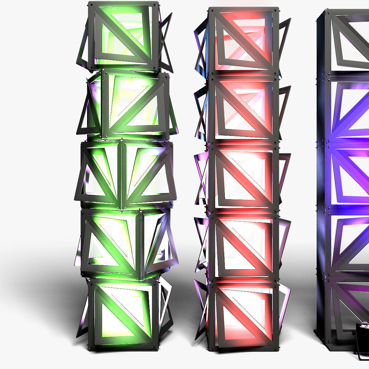 Stage Decor Collection 03 Modular Wall Column 9 Pieces _4