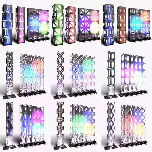 Stage Decor Collection 03 Modular Wall Column 9 Pieces 
