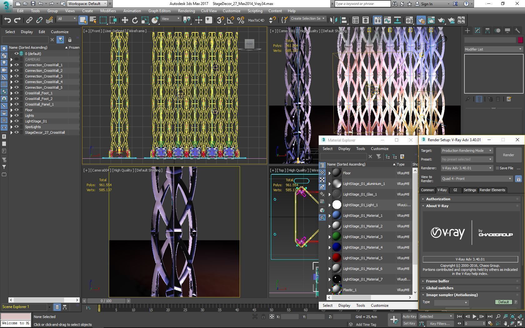 Stage Decor Collection 03 Modular Wall Column 9 Pieces _10