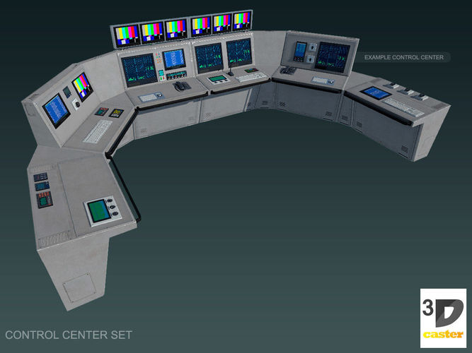 Control Center Set Low-poly 3D model