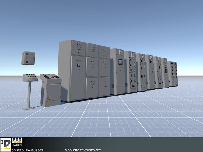 Control Panels Set Low-poly 3D model