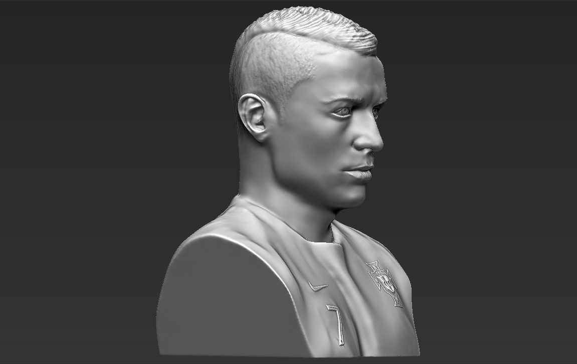 Cristiano Ronaldo bust 3D printing ready stl obj formats 3D print model_3