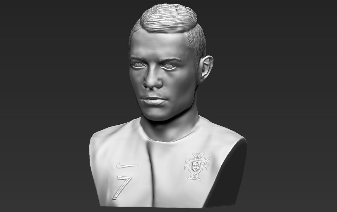 Cristiano Ronaldo bust 3D printing ready stl obj formats 3D print model_14