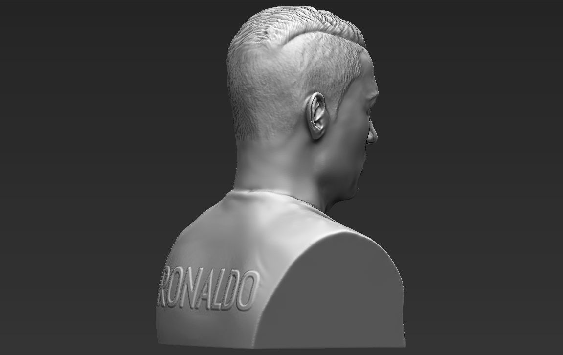 Cristiano Ronaldo bust 3D printing ready stl obj formats 3D print model_6