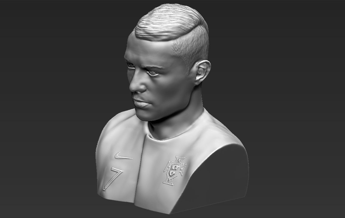 Cristiano Ronaldo bust 3D printing ready stl obj formats 3D print model_19