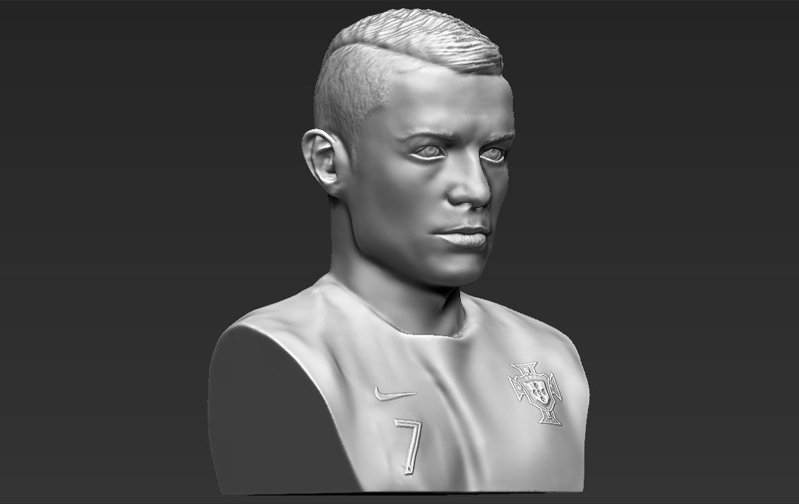 Cristiano Ronaldo bust 3D printing ready stl obj formats 3D print model_1