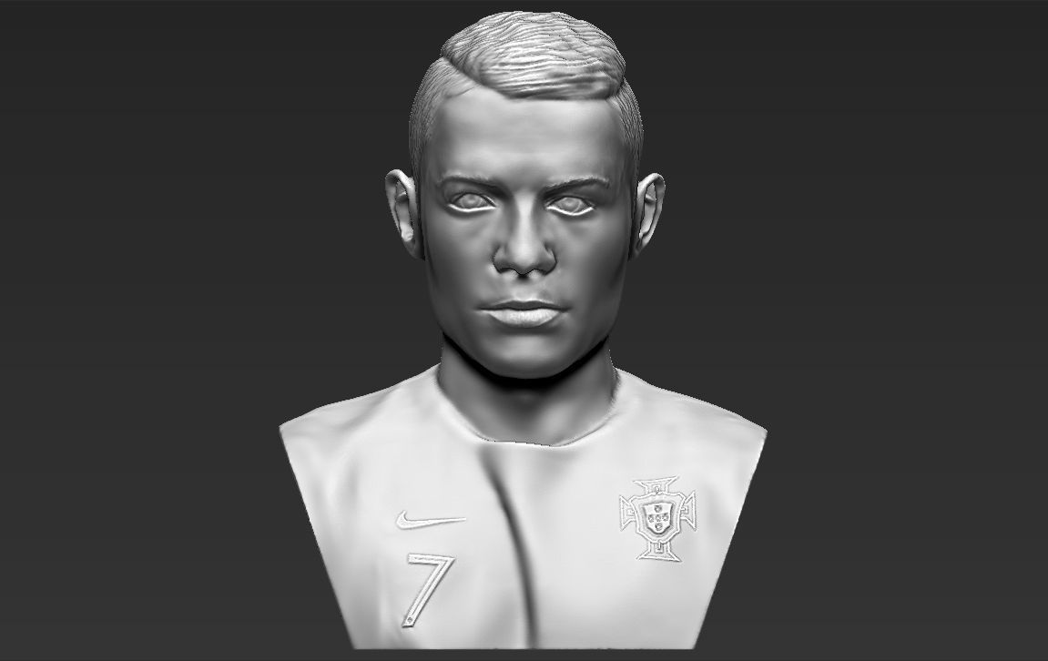 Cristiano Ronaldo bust 3D printing ready stl obj formats 3D print model_2