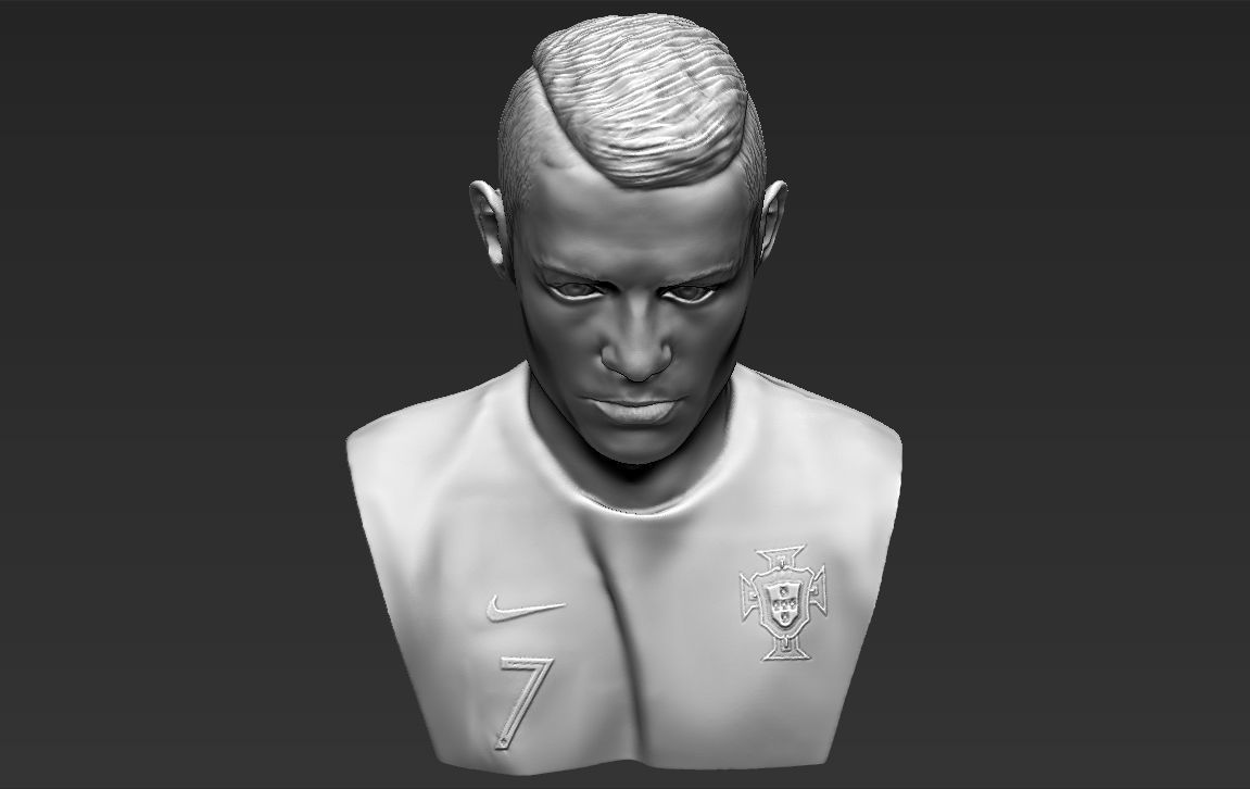 Cristiano Ronaldo bust 3D printing ready stl obj formats 3D print model_15