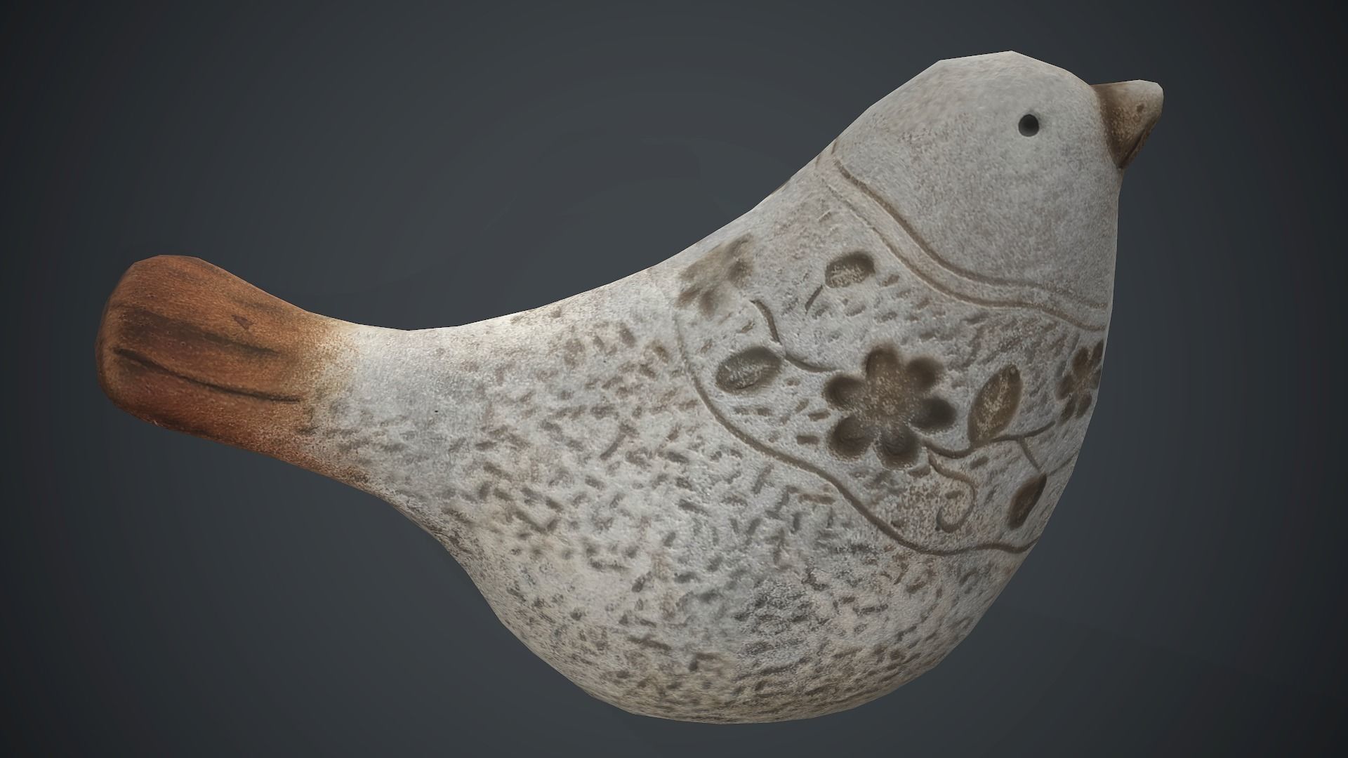 Bird Sculpture PBR Game Ready Low-poly 3D model_9