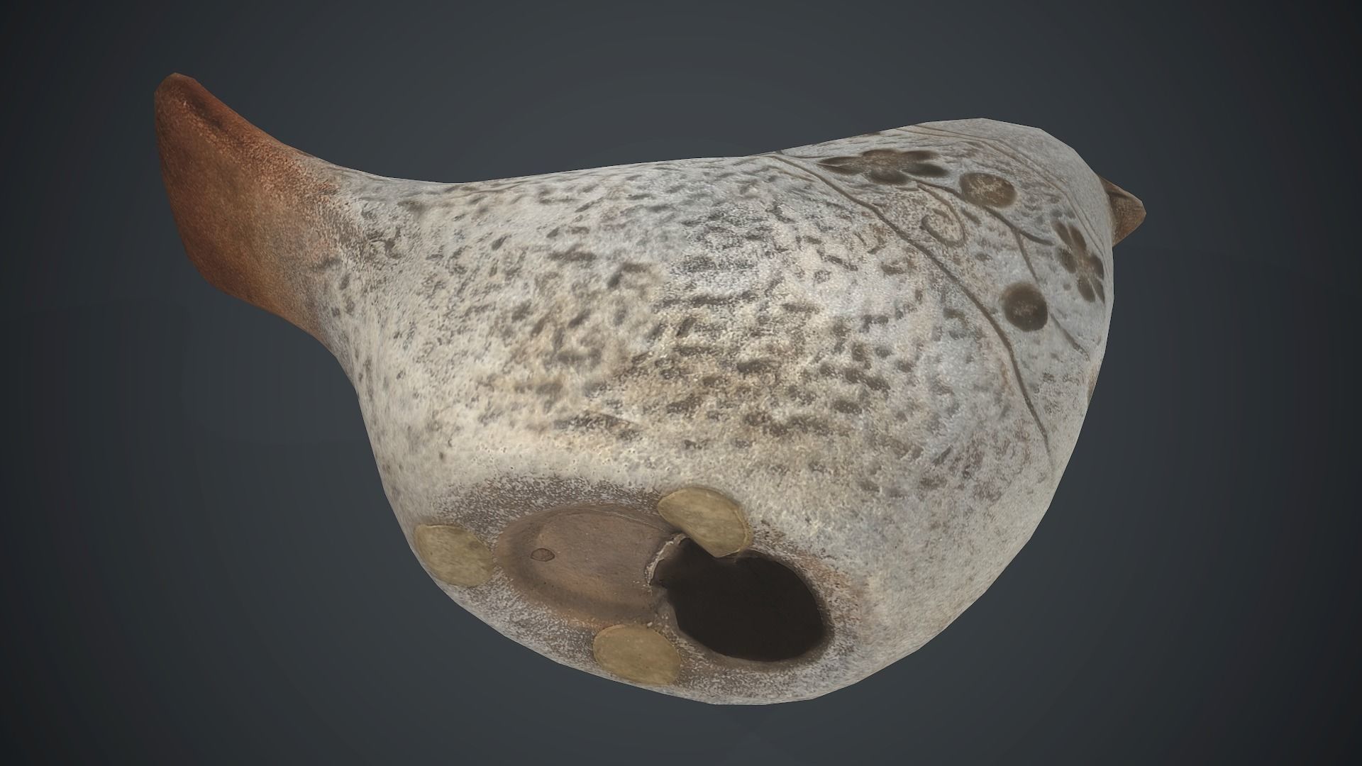 Bird Sculpture PBR Game Ready Low-poly 3D model_13